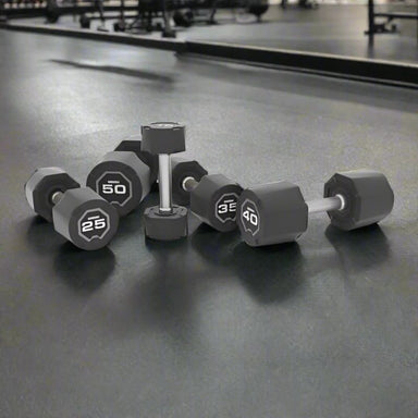 Escape Fitness Nucleus Urethane Dumbbells inside Gym
