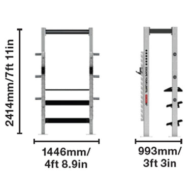 Escape Fitness Octagon LITE Half Box with Storage - LITE02 Dimensions