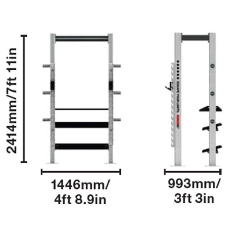 Escape Fitness Octagon LITE Half Box with Storage - LITE02 Dimensions