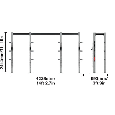 Escape Fitness Octagon LITE Half Squad - LITE03 Dimensions