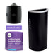 Ex-Cell Black Half Round Trash Can with Antibacterial Wipes and Dispenser on a white background