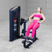 Female Instructor doing Back extension using Body-Solid Pro ClubLine Series 2 Ab and Back S2ABBX Front view