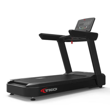 Front Left Angled View  of TKO Strength Cardio Commercial Treadmill with LED Screen - 9T-LED on a white background