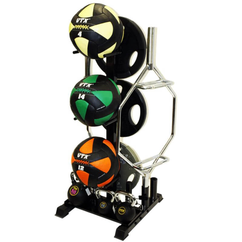 G-MR Troy  Vertical Multi-Storage Rack with Wallball, Plate, Kettlebell and   Bar 