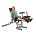 GLDA3  Body Solid 6 Roller Leg Developer Sample Exercise with Bench and Plate