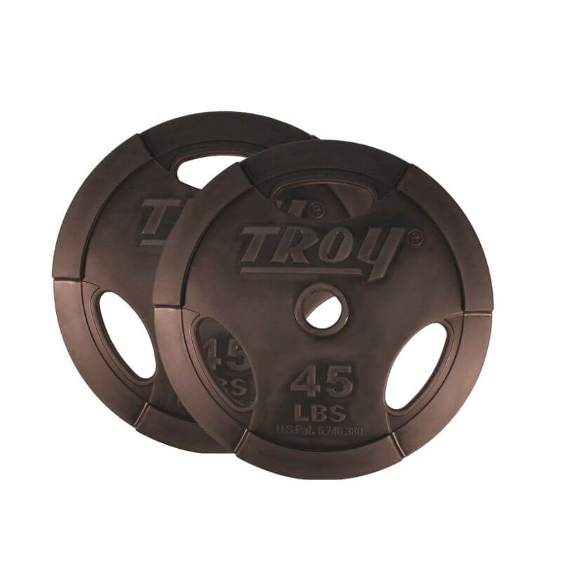 GO-U Troy  Urethane Encased Olympic Grip Plate  45 lb Pair