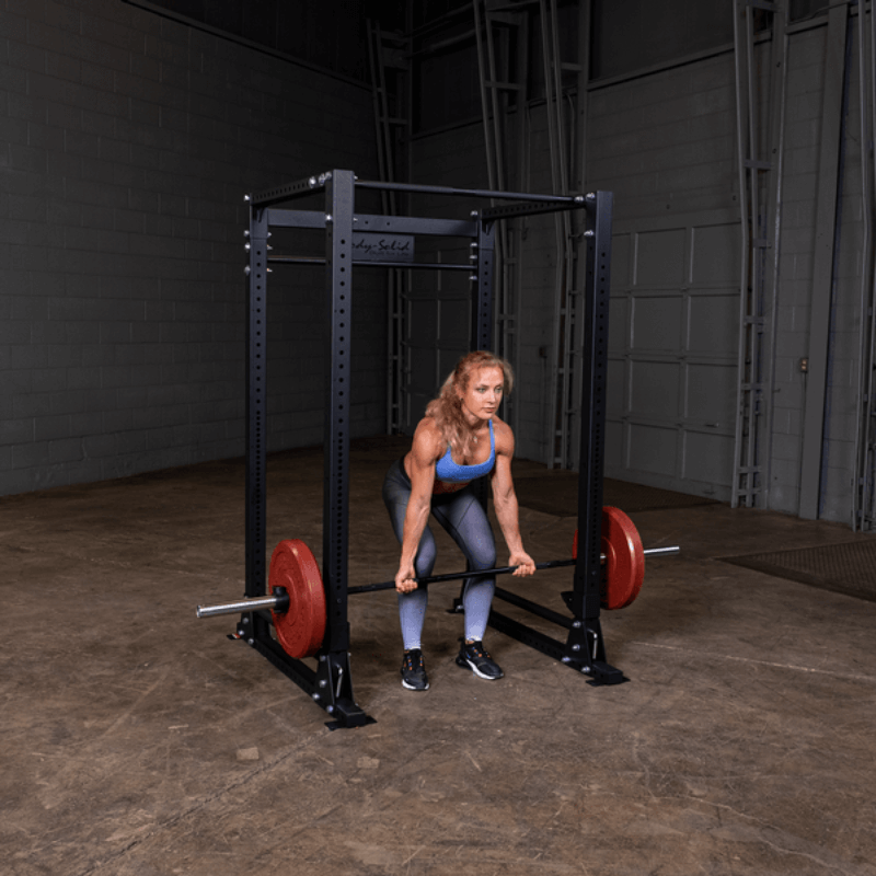 GPR400  Body Solid Power Rack Sample Exercise with Barbell