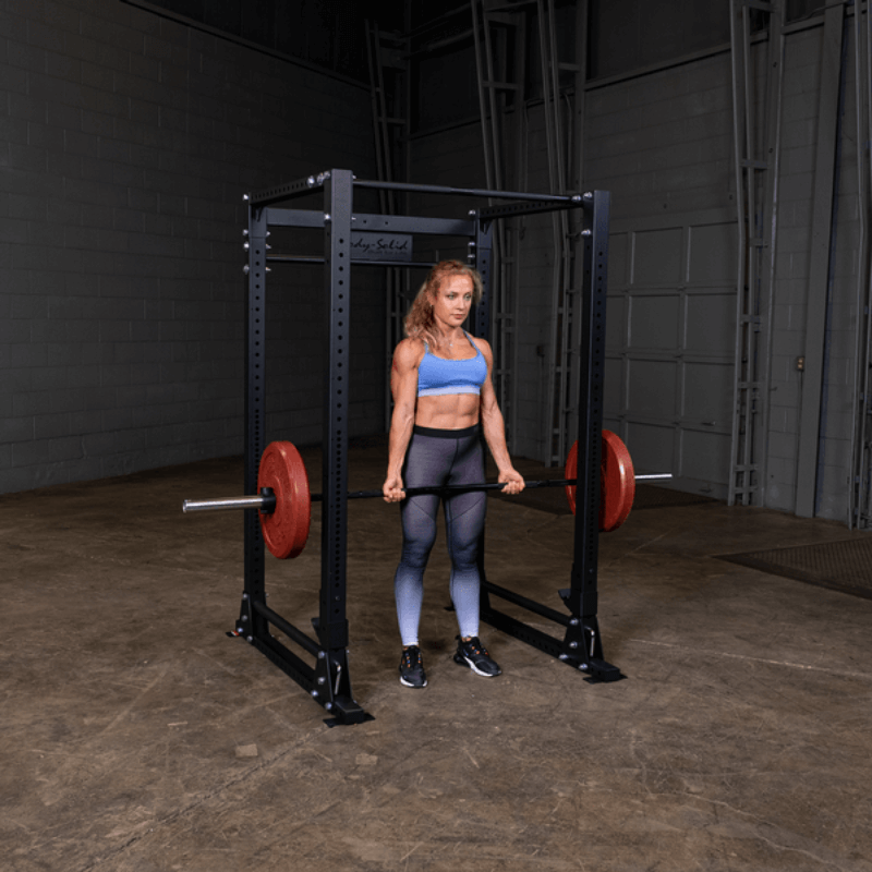 GPR400  Body Solid Power Rack Sample Exercise with Barbell