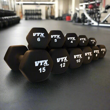 GTD5 VTX Neoprene Textured Hex Dumbbell Set