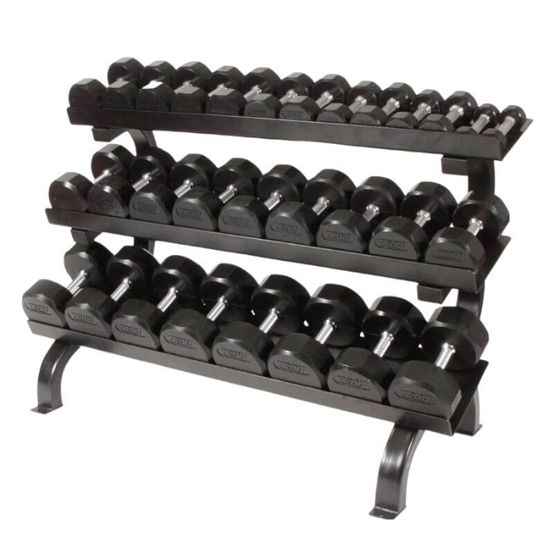 GTDR-3 VTX by Troy  Horizontal 3-Tier Shelf Rack with Dumbbells