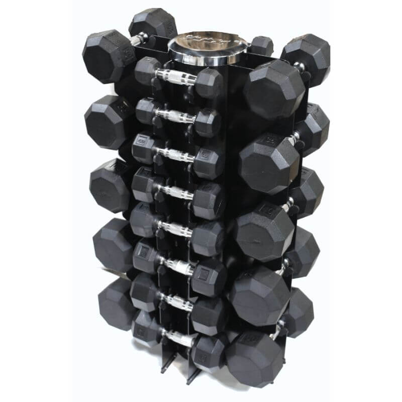 GVDR- VTX  13 Vertical 4-Tier Dumbbell Rack, Holds 13 Pairs (3-50 lbs) with Dumbbells