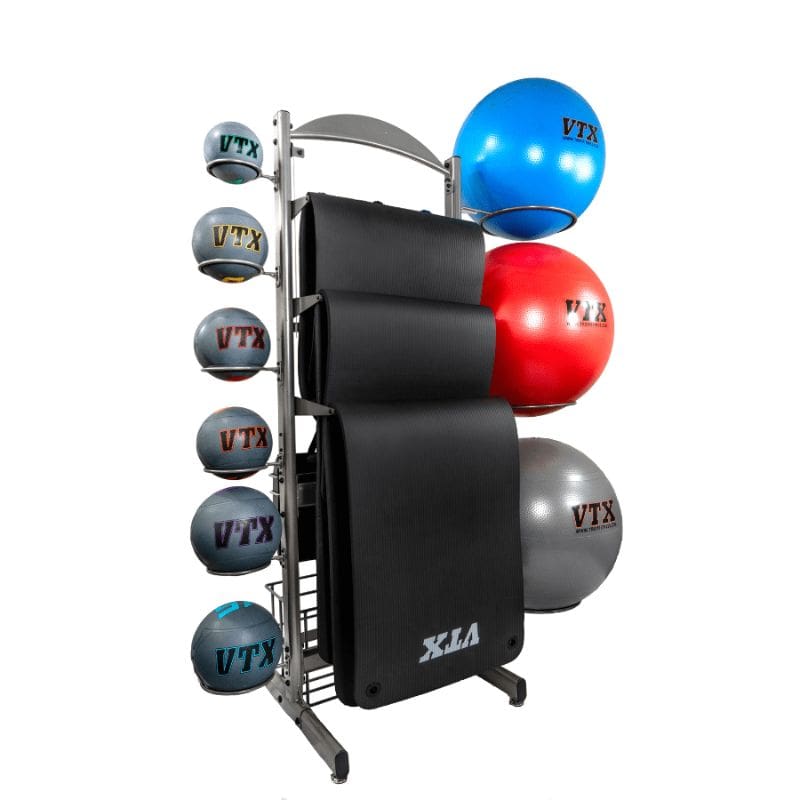 GVLAR-76PAC VTX Light Accessories Rack Large Package with Mats Medicine Balls and Stability Balls