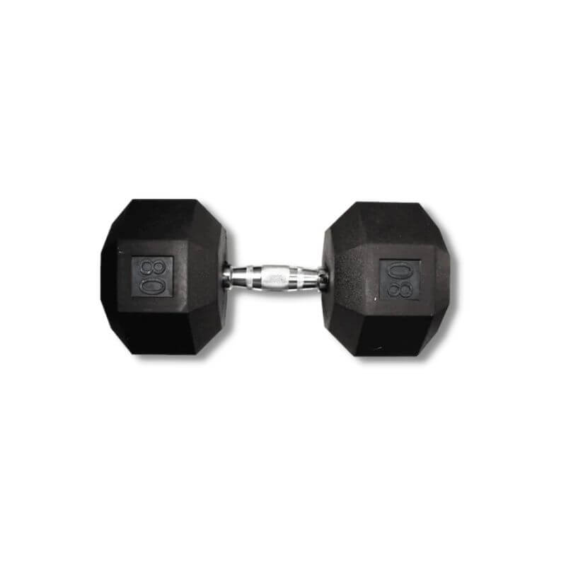 HD-R  USA by Troy Rubber Hex Dumbbell 80 lb.