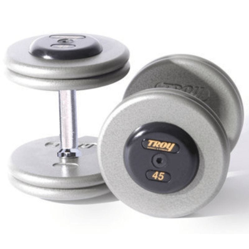 HFD-R Troy Pro Style Hammer-tone Gray Dumbbell 45lb Pair