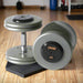 Troy HFDC-R Pro-Style Gray Dumbbell Contoured Handle & Rubber Endcaps in Home Gym