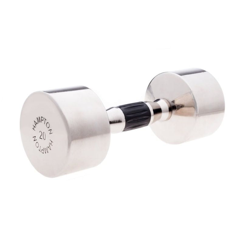 Hampton Chrome Beauty-Grip Dumbbells 20 lbs on a white background