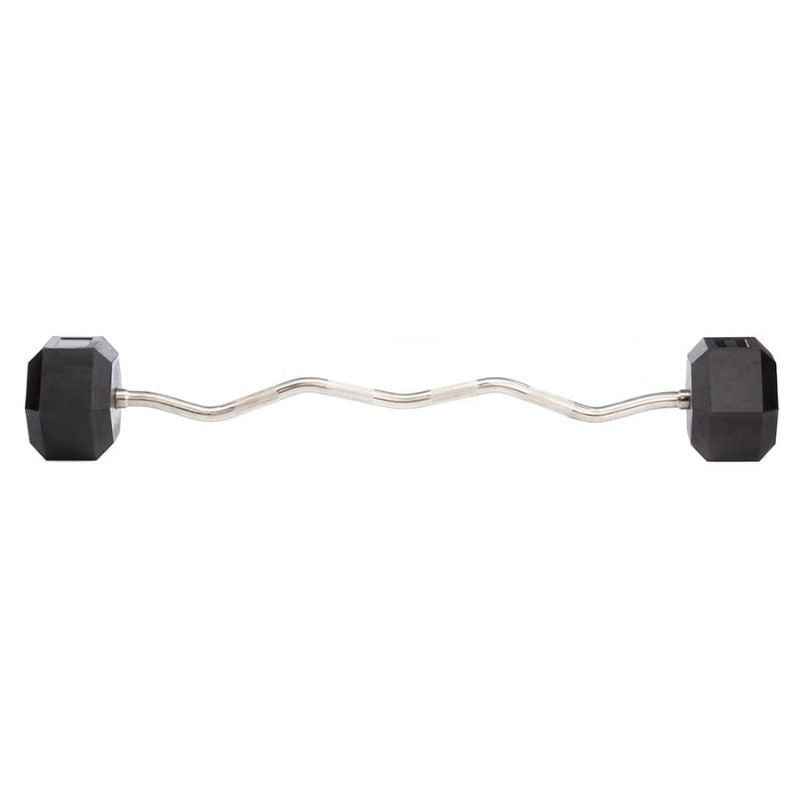 Hampton Fitness Fixed Curl Dura-Barbell Set with Rack  Main Display