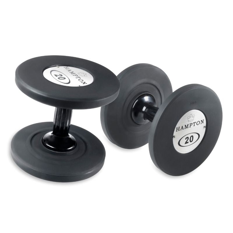 Hampton Fitness Gel-Grip® Urethane Dumbbells Sets 20 lb Dumbbells on a white background