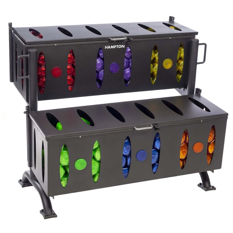 Hampton Fitness JELLY-BELL Urethane Aerobic Dumbbells _ Club Pack Six - Rack is Closed