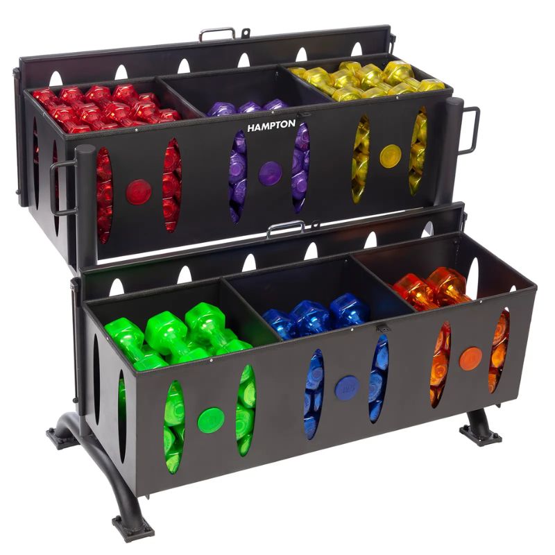Hampton Fitness JELLY-BELL Urethane Aerobic Dumbbells _ Club Pack Six Front View