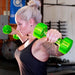 Hampton Fitness JELLY-BELL Urethane Aerobic Dumbbells used in lateral raise