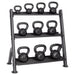 Hampton Fitness Traditional “Old School” Kettlebell Packs - 5-50lb Set with 3 Tier Rack