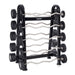 Hampton Fitness Urethane Pro-Style Fixed Curl Barbell Set with Horizontal Rack