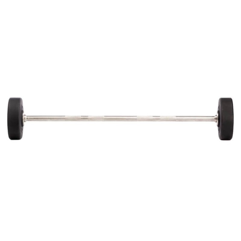 Hampton Fitness Urethane Straight Barbell Set with Rack Hampton Fitness Urethane Straight Barbell on a white background