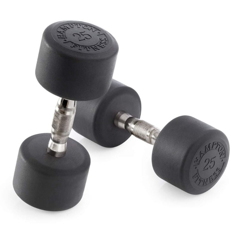 Hampton Fitness DPU DURA-PRO Urethane Round Dumbbell 25lbs Pair