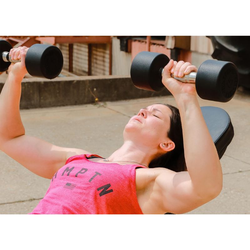 Hampton Fitness DPU DURA-PRO Urethane Round Dumbbell Inclined Bench press