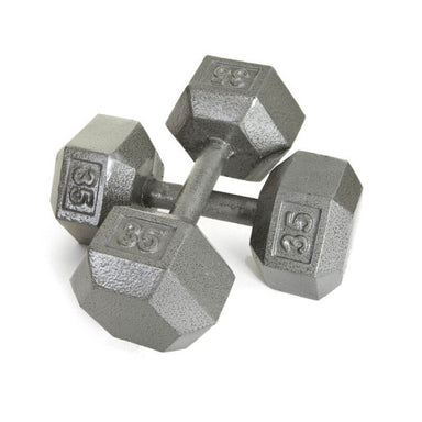 IHD USA by Troy Solid Iron Gray Cast Hex Dumbbell  35lb Pair