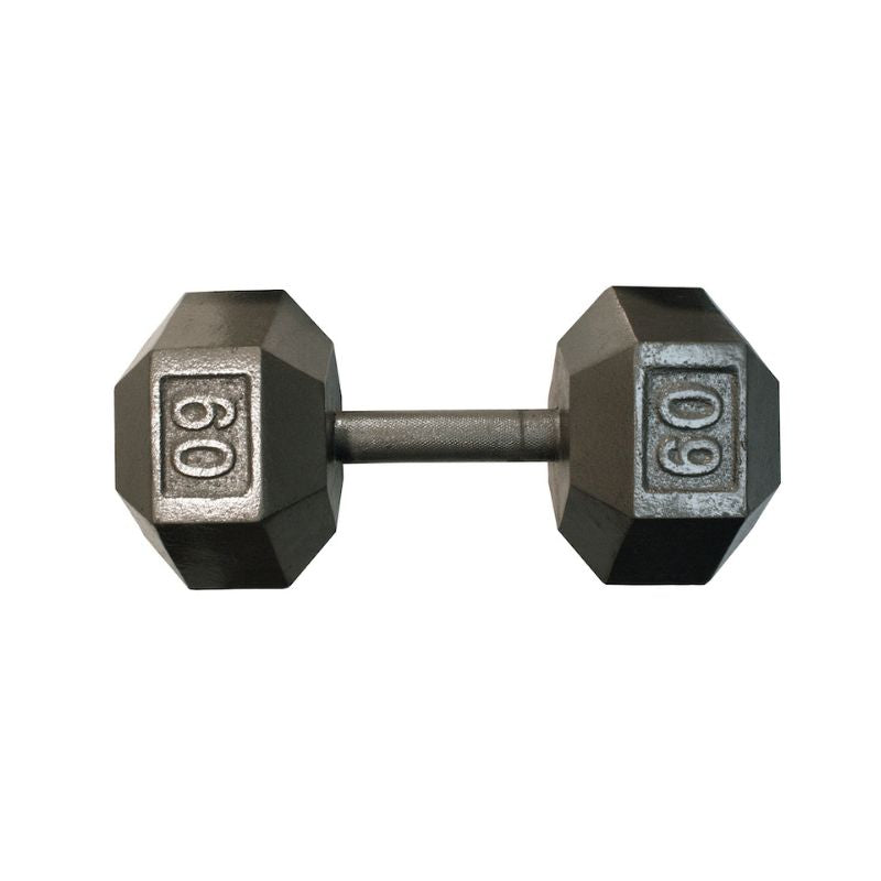 IHD USA by Troy Solid Iron Gray Cast Hex Dumbbell  60 lb
