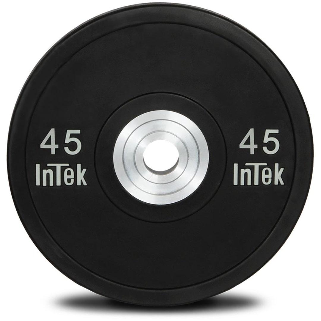 Intek Armor Series Urethane Bumper Plates 45 LBS Single Plate in Color Black