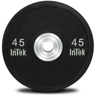 Intek Armor Series Urethane Bumper Plates 45 LBS Single Plate in Color Black