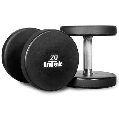 Intek Strength Armor Series Solid Urethane Dumbbell Sets 20 lb Dumbbells on a white background