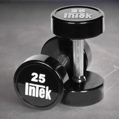 Intek Strength Bravo Series Solid Urethane Dumbbell Set | DBSUBSET007.5-027.5 in 25 lbs Pair
