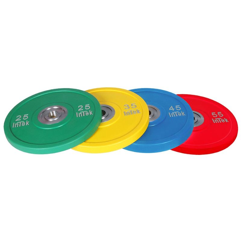 Intek Strength Custom Logo Armor Series Urethane Colored Bumper Plates LBS 25-55 lbs