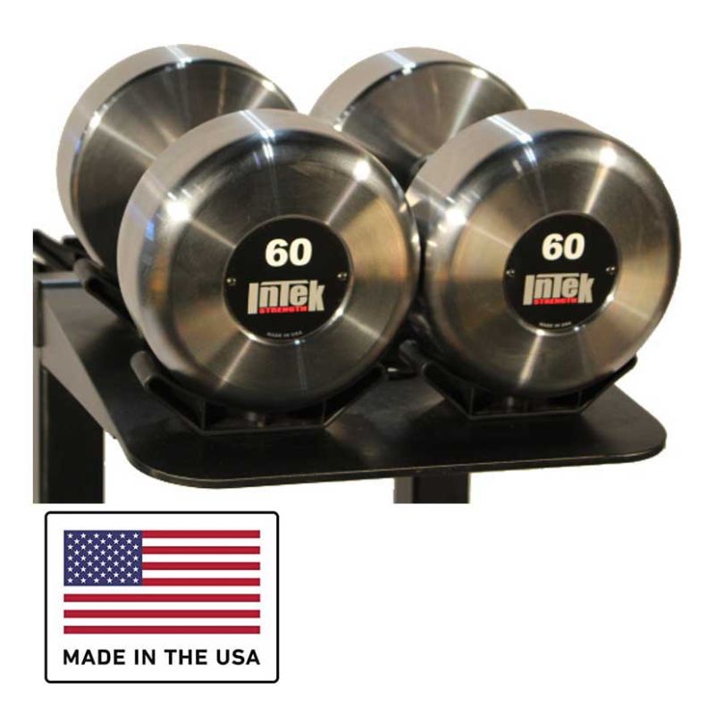 Intek Strength Custom Logo Kraft Steel RAW Dumbbells  60 lb Pair Made in USA