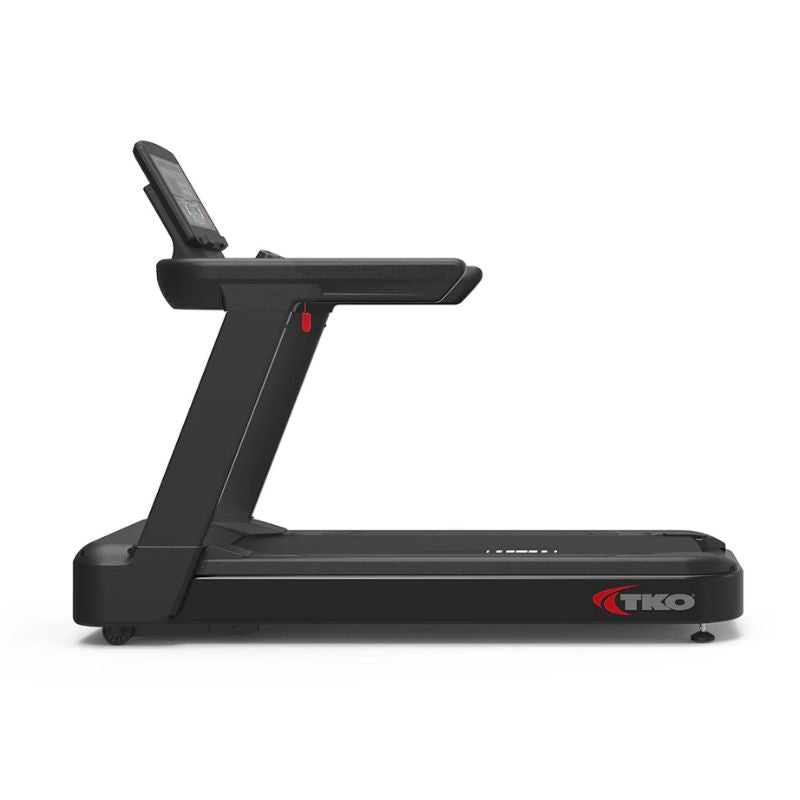 Left Side View of TKO Strength Cardio Commercial Treadmill with LED Screen - 9T-LED on a white background