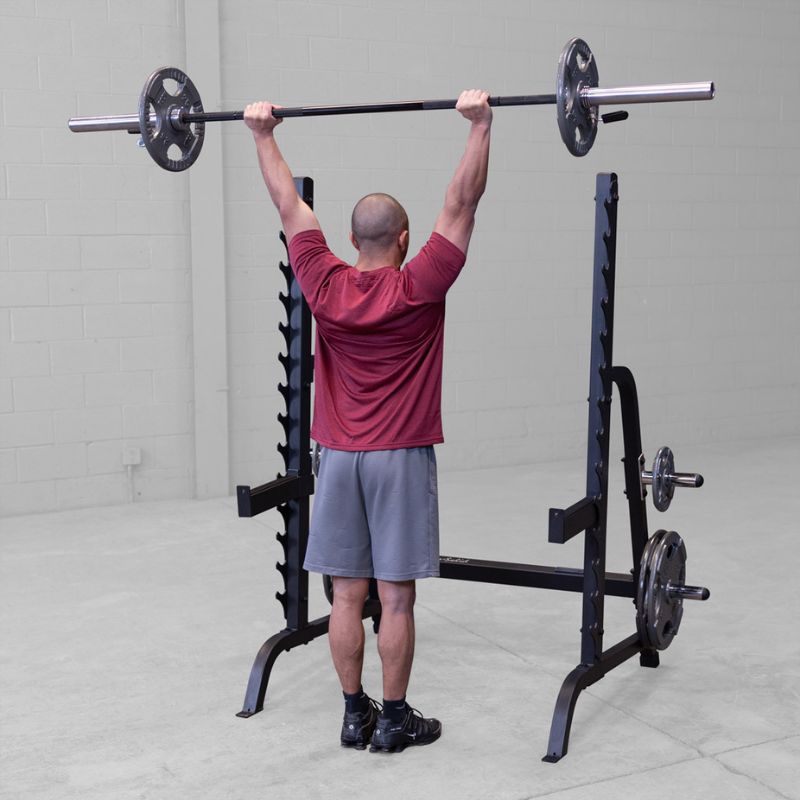 Military Press using Body-Solid GPR370B Olympic Multi Press Rack