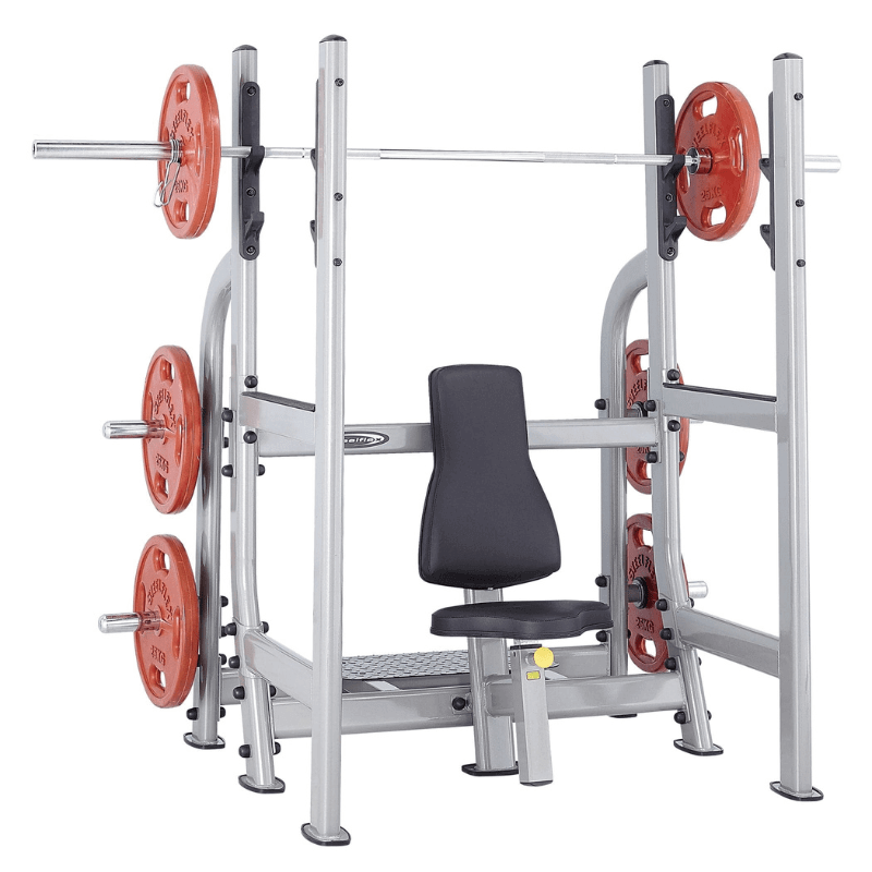 NOMB  Steelflex Olympic Military Bench Sample with Bar and Plate