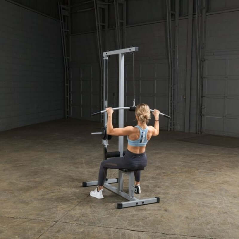 PLM180X  Body Solid Powerline Lat with Low Row Sample Exercise