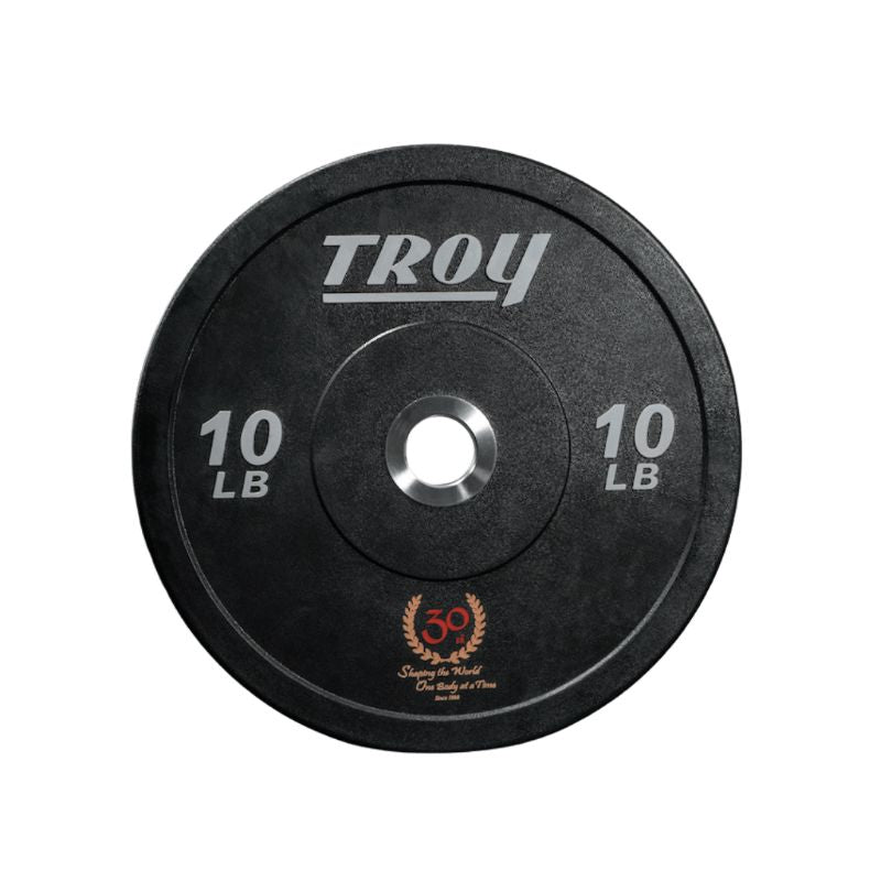 PO-SBPL Troy Performance Color RubberBumper Plate with Custom Logo 10 lb Black