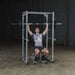 PPR200X  Body Solid Powerline Power Rack Sample Exercise with Barbell and Bench