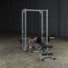 PPR200X  Body Solid Powerline Power Rack Sample Exercise with Barbell and Bench