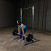 PPR500  Body Solid Powerline Half Rack Sample Exercise with Barbell