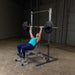 PPR500  Body Solid Powerline Half Rack Sample Exercise with Barbell