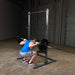 PPR500  Body Solid Powerline Half Rack Sample Exercise with Barbell