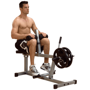 PSC43X  Body Solid Powerline Seated Calf Raise Sample Exercise with Plate