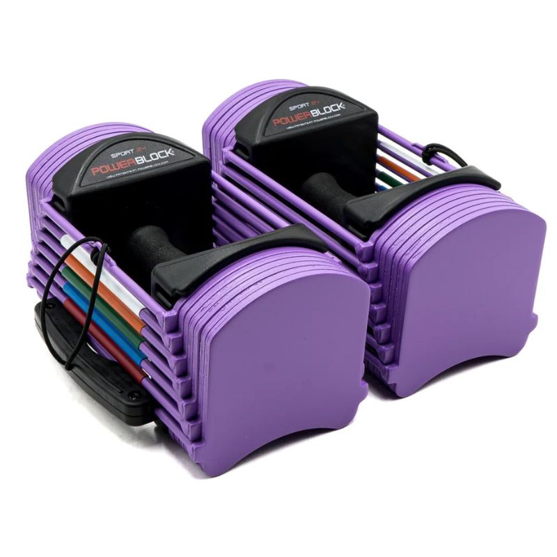PowerBlock Sport 24 Adjustable Dumbbells Lavender 24 lb Dumbbells